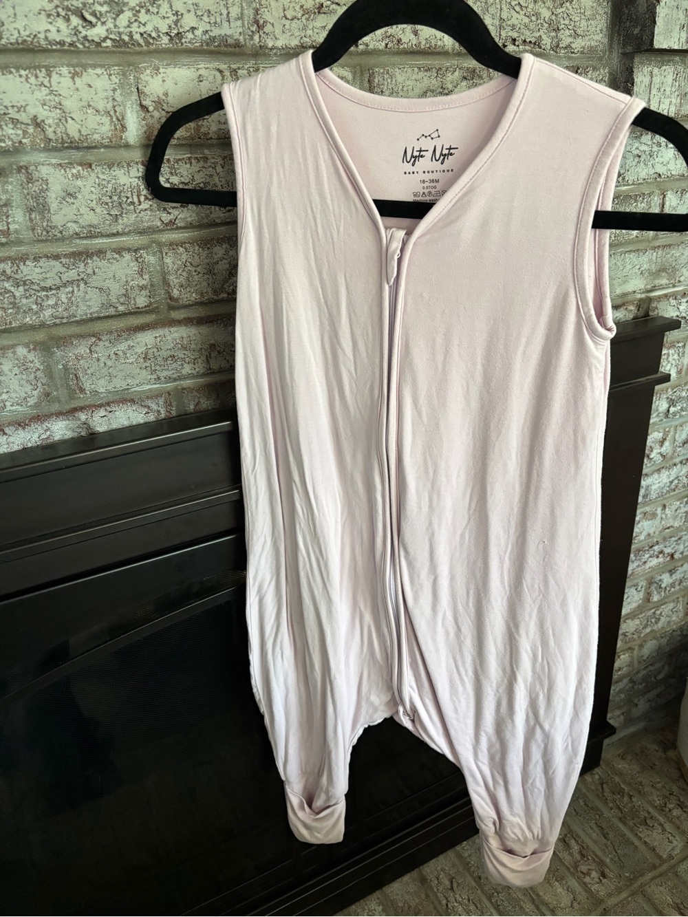 Light Pink Sleeveless Baby Sleep Sack with Front Zipper